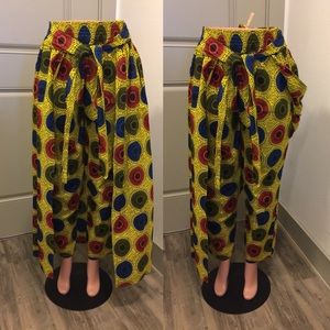 African Print Pants with Train